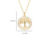 Collar de árbol celta de la vida en vermeil de oro de 14 kt y nácar