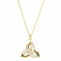 14K Gold Vermeil Mother of Pearl Trinity Knot Necklace