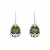 Connemara Marble Silver Claddagh Basket Earrings