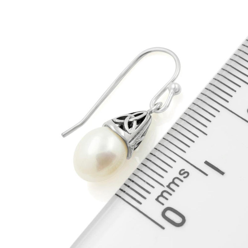 Pendientes de perlas de plata de ley
