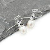 Pendientes de perlas de plata de ley