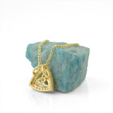 Gold Diamond Cubic Zirconia Trinity Knot Necklace