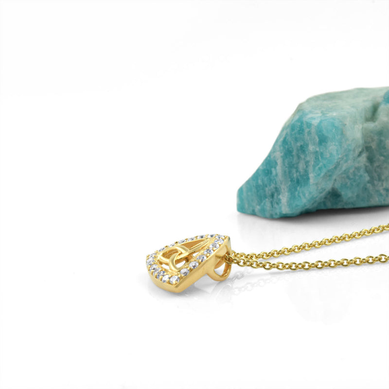 Gold Diamond Cubic Zirconia Trinity Knot Necklace