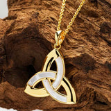 14K Gold Vermeil Mother of Pearl Trinity Knot Necklace