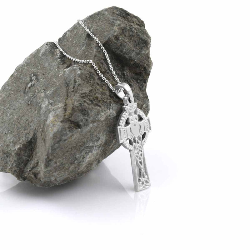 Claddagh and Trinity Knot Celtic Cross