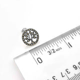Pendientes de plata de ley con marcasita y árbol de la vida