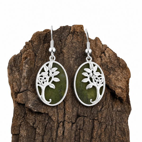 Connemara Marble Tree of Life Drop Earrings