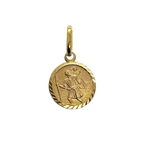 San Cristóbal de oro de 9 quilates y 10 mm