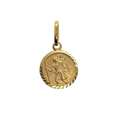 San Cristóbal de oro de 9 quilates y 10 mm
