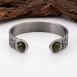 Connemara Marble Bead Silver Tone Bracelet
