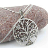 Collar de Plata de Ley y Marquesita con Árbol de la Vida