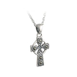 Silver Marcasite Small Celtic Cross Necklace