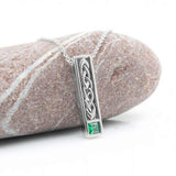 Sterling Silver Celtic Knot Necklace with Emerald