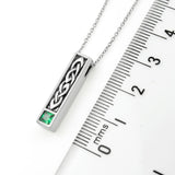 Sterling Silver Celtic Knot Necklace with Emerald