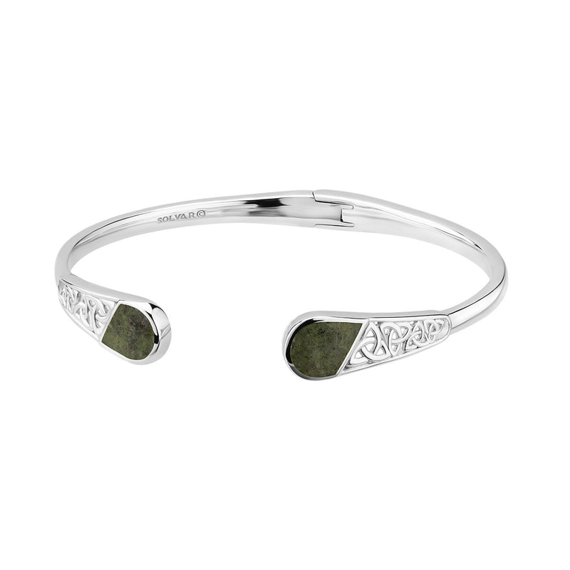 Silver Connemara Marble Trinity Knot Bangle