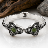 Connemara Marble Silver Plated Celtic Torc Bangle