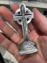 Colgante Cruz Celta nudo celta oro 18K en cadena de eslabones de 18 pulgadas