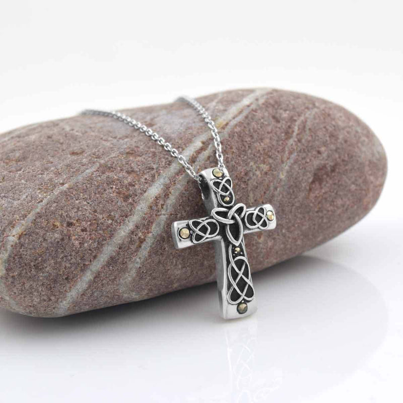 Silver Oxidized Celtic Cross
