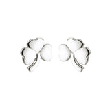 Pendientes de botón Silver Shamrock (MINI-YO)