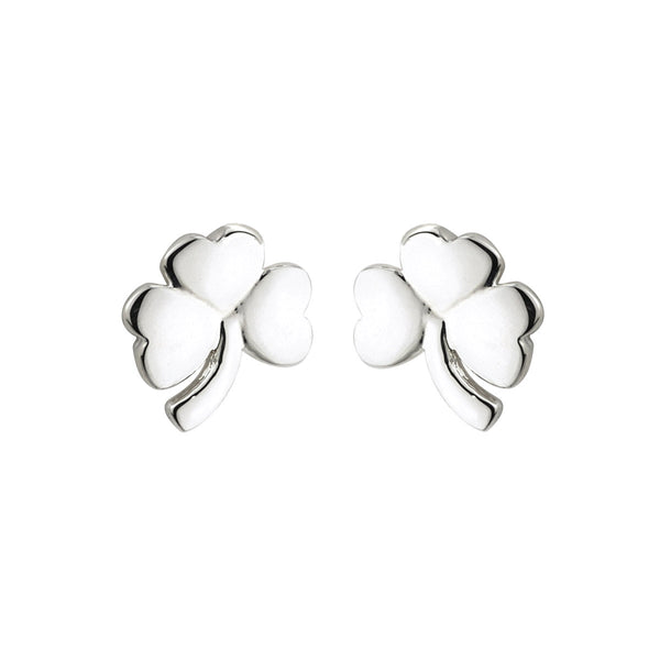 Pendientes de botón Silver Shamrock (MINI-YO)