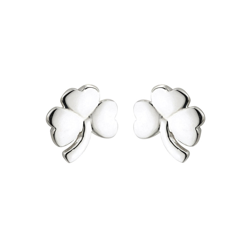 Pendientes de botón Silver Shamrock (MINI-YO)