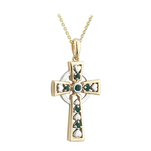 white gold celtic cross