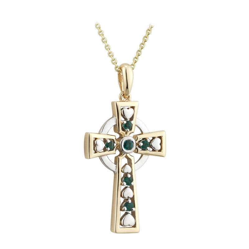 white gold celtic cross