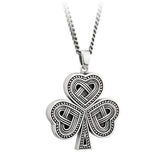 Silver Kids Shamrock Pendant Necklace