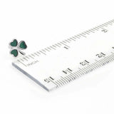 Silver Small Enamel Shamrock Stud Earrings