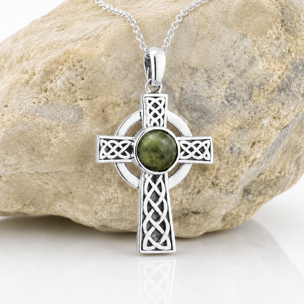 Connemara Marble & Silver Combo Cross