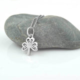 Sterling Silver Green Crystal Shamrock Pendant