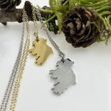 Ireland Map Necklace in Silver and Gold