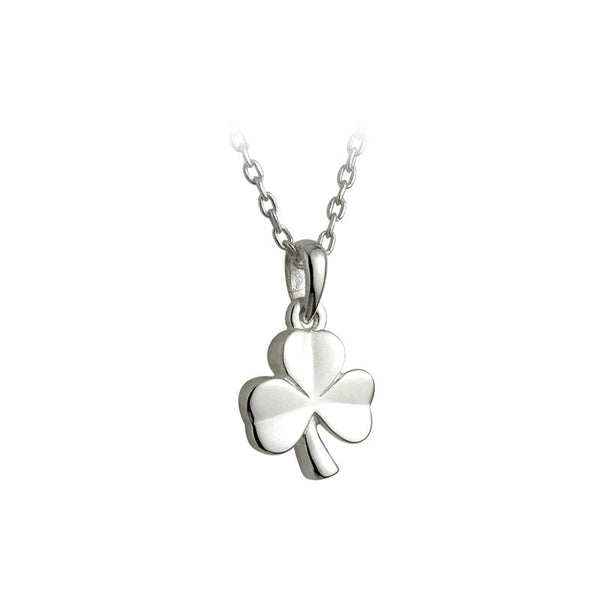 Collar con colgante de trébol para niños de plata