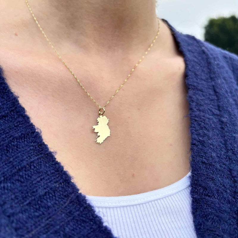Gold Ireland Map Necklace
