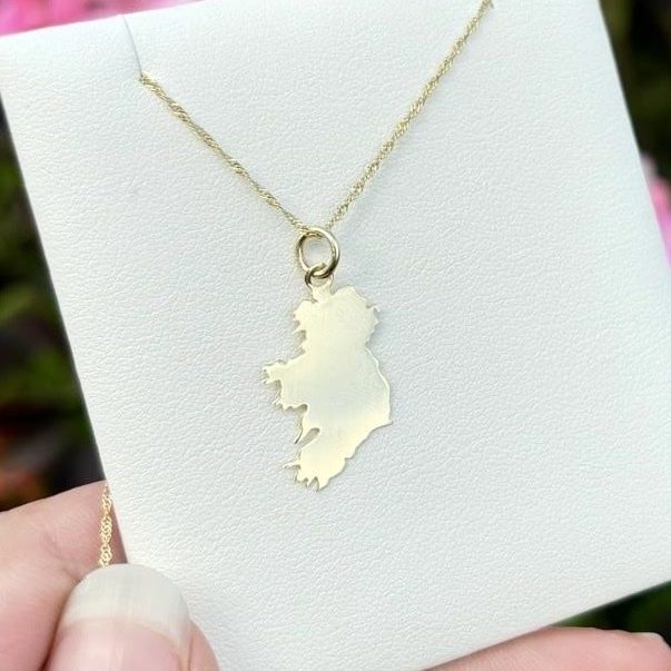Gold Ireland Map Necklace