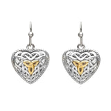 Pendientes de corazón con nudo celta de oro