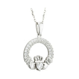 april birthstone claddagh pendant