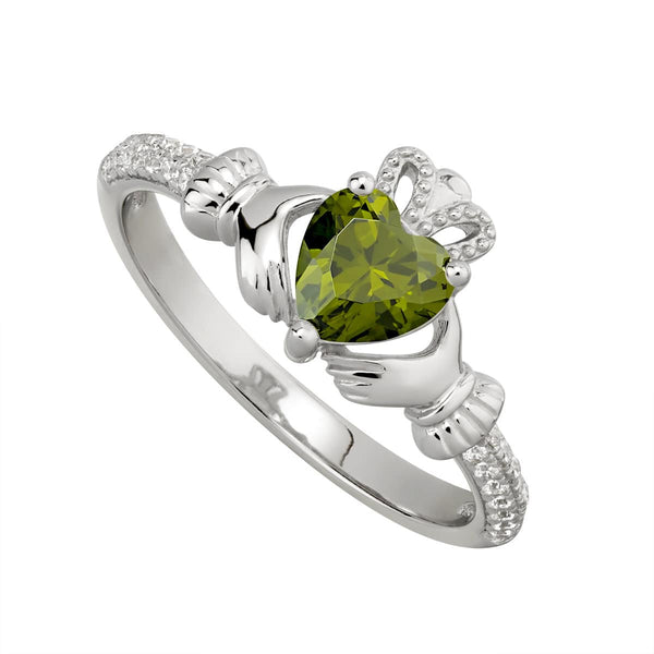 claddagh birthstone ring