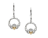 Claddagh-Ohrringe mit goldenem Herz