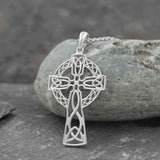 White Gold or Silver Filigree Celtic Cross