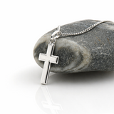Sterling Silver Cross Brushed Centre