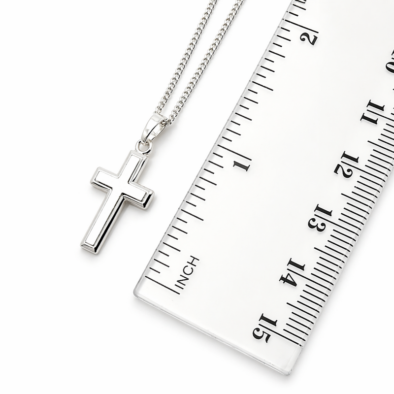 Sterling Silver Cross Brushed Centre