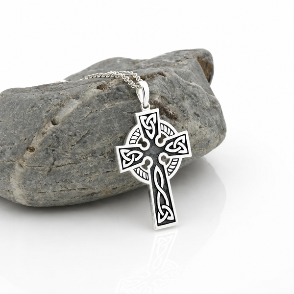 Double Sided Oxidized Celtic Cross