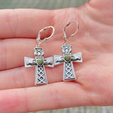 Connemara Marble Claddagh Cross Earrings