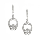Dancing Stone Silver Earrings – Trinity & Claddagh