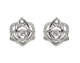 Silver Dancing Stone Earrings – Trinity & Heart