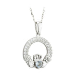 december birthstone claddagh pendant