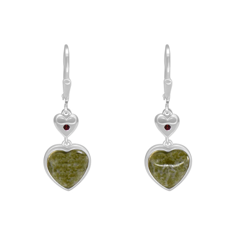 Pendientes de Plata Corazón de Mármol de Connemara