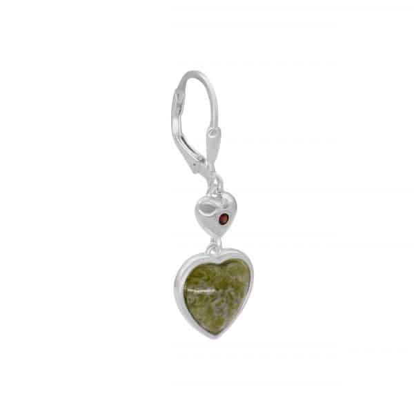 Connemara Marble Silver Heart Earrings