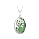 Colgante de ojo de gato verde Árbol de la Vida